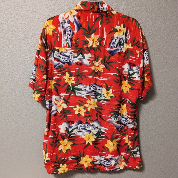 💕 SALE 💕 Vintage OTC Hawaiian Islands Men's Shirt All Over Beach Print Sz. XL - Picture 2 of 6